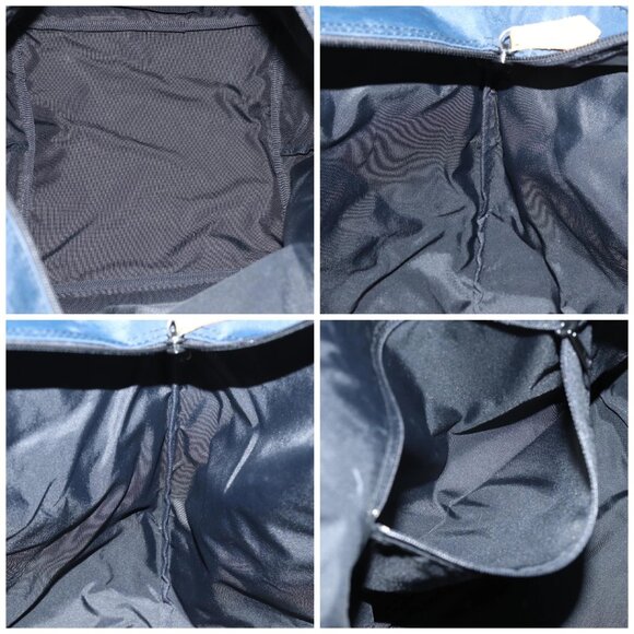 Burberrys Nova Check Blue Label Hand Bag Canvas Navy Auth ti1777 - Picture 15 of 16